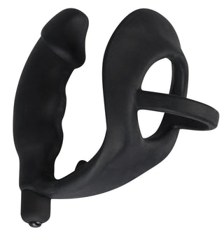 Black Velvets Penisring & Buttplug är en svart ergonomisk leksak med en böjd design och flera åsar, tillverkad av slät silikon. Para ihop den med en P-punktsvibrator och vattenbaserat smörjmedel för ultimat njutning.