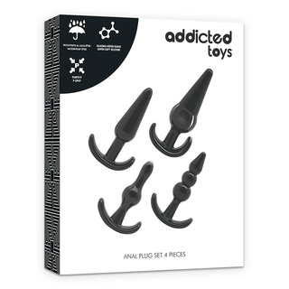 Upptäck dina önskemål med Analträning Ankar Buttplug 4-pack. Idealiska för analsexleksaker fans, dessa fyra svarta pluggar från Addicted Toys är perfekta för att starta en analträning resa.