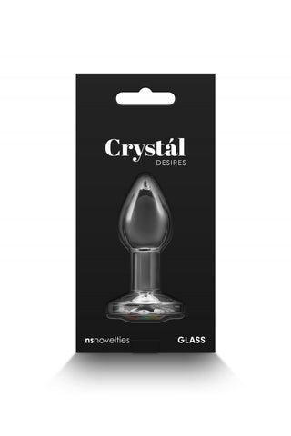 Den svarta förpackningen framhäver Glas Rainbow Buttplug Small från nsnovelties, en utsökt vuxenleksak gjord av högkvalitativt glas.