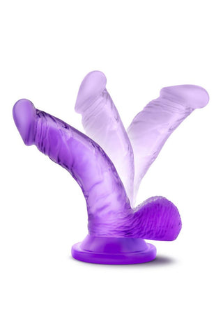 Naturally Yours 12 cm Dildo, en lila silikonleksak med dubbla ändar med en strukturerad yta på vit bakgrund, erbjuder G-punktsstimulering för en förbättrad upplevelse.