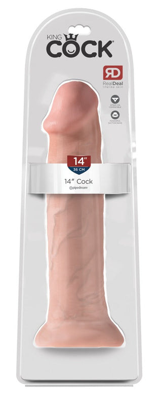 Vi presenterar Realistisk Dildo - King Cock - 37 cm, ett 14-tums mästerverk förpackat i sin originalförpackning, som erbjuder oöverträffad realism och en oförglömlig upplevelse.