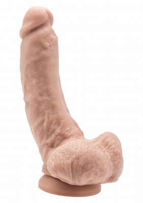 Dildo Med Sugpropp - Get Real 20 cm" är en realistisk beige silikonleksak för vuxna med en strukturerad yta och en robust sugbas, perfekt för handsfree-njutning.