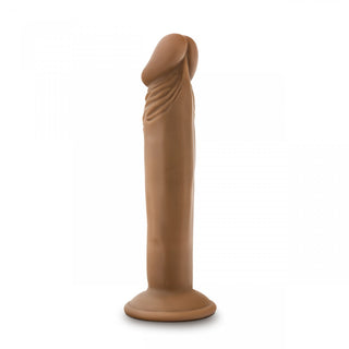 Dr.Skin 15 cm Sugproppsdildo är en brun, cylindrisk skulptur med en rundad topp och platt bas som liknar sin verkliga motsvarighet.