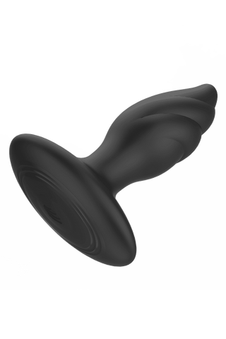 Upptäck Dark Desires Angelina Plug, gjord av svart silikon med en skulpterad ergonomisk design och en utsvängd bas för ökad säkerhet.