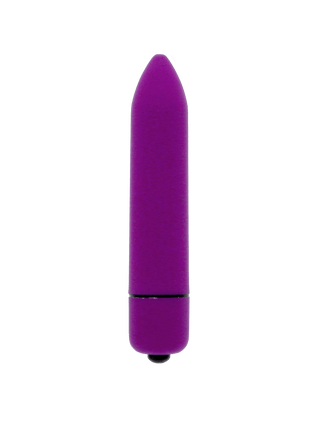 Den eleganta Climax Bulletvibratorn, i en fantastisk lila nyans, vilar på en vit bakgrund och erbjuder avancerade vibrationsfunktioner för ökad njutning.