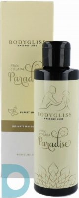 BodyGliss Pina Colada 150 ml massageolja är en silikonbaserad massageolja med guldaccentuerad design, infunderad med en uppfriskande pina colada doft.