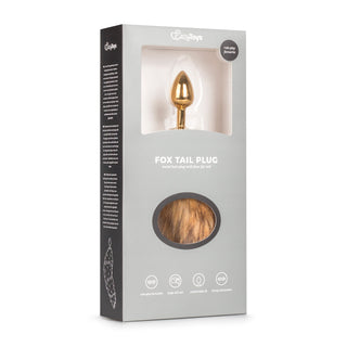 EasyToys Buttplug Med Svans - Liten har en lyxig rävsvans och gyllene metallbas, perfekt för fans av husdjurslek. Dess mjuka, pälsiga svans tillför lekfull elegans till alla sexleksakerkollektioner.