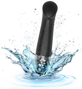 Mystim G-punktvibrator E-Stim, i svart, är vattentät och erbjuder ett digitalt kontrollgränssnitt med 8 vibrationslägen för en anpassningsbar upplevelse.