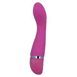 Intense Leo G-punktstav är en rosa böjd vibrator gjord av kroppssäkert silikon, erbjuder en mjuk struktur och prydd med en silveraccent nära basen.
