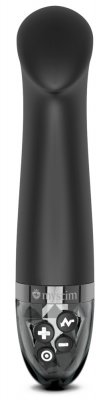 Mystim G-punktvibrator E-Stim är en elegant svart handhållen enhet med flera knappar och 8 vibrationslägen för mångsidig användning.