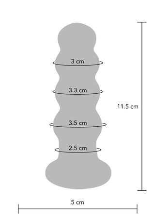 Utforska den eleganta designen av vår Buttocks Glas Analplugg, som är 11,5 cm hög med en basdiameter på 5 cm och bredder mellan 2,5 cm och 3,5 cm, vilket gör den till ett mångsidigt tillskott till alla samlingar.