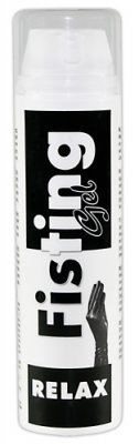 En Fisting Gel Glidmedel 200ml flaska har en grafik av en handskförsedd hand och lovar långvarig smörjning för ökad komfort.