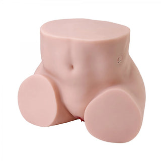 En skulpterad, abstrakt torso med rundade former och minimalistisk design på vit bakgrund, som liknar Appstyrd Halvkropp Sexdocka.