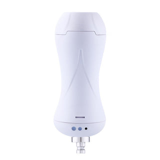 Tillbehör Till Hismith Sexmaskin - Vagina är ett vitt, cylindriskt filter med en snygg, realistisk design och en anslutning i botten, sett framifrån.