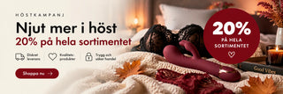 Höstkampanj hos Taboo.se med 20% rabatt på hela sortimentet av sexleksaker och intima produkter.