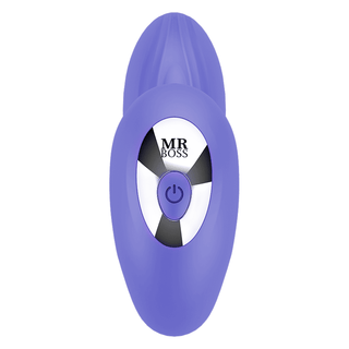 Vi introducerar Mr Boss Josef Pulsating Parvibrator, en lila handhållen enhet med en central strömknapp, dubbel motorteknik och pulserande funktioner för mångsidig prestanda.