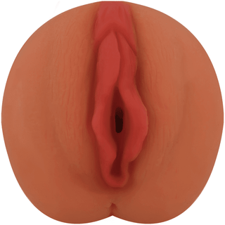 Bilden visar en närbild av Jamyjob Vivian Vagina Masturbator, tillverkad av ftalatfritt TPR-material för säkerhet. Den detaljerade anatomin erbjuder en realistisk upplevelse, förstärkt av den enkla bakgrunden som riktar full uppmärksamhet mot produkten.