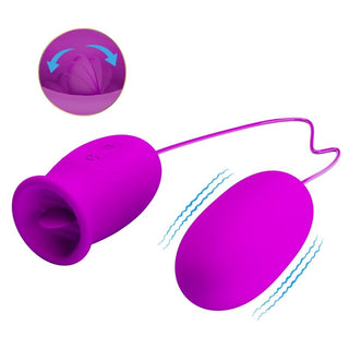 Daisy Dual Egg Vibrator har ett trådbundet ägg med en texturerad öppning, förstärkt av vibrations- och rotationslägen.