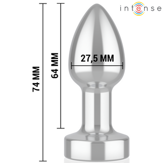 Vibrerande analplugg, storlek L, tillverkad av slät svart silikon med avsmalnande design; total längd 74 mm, diameter 27,5 mm.