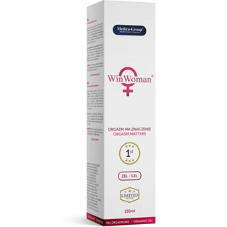 WinWoman Intimate Gel för kvinnor, 150 ml tub i vit och rosa förpackning.