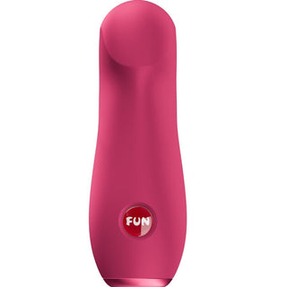 Rosa vattentät Fun Factory Stella bullet vibrator med röd knapp, kompakt design, slät yta.