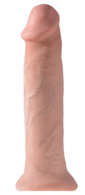 Realistisk Dildo - King Cock - 37 cm i beige silikon har en realistisk design med ådror och en slät yta, vilket ger en autentisk upplevelse.
