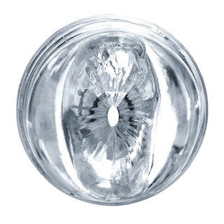En rund glödlampa med tydlig textur sett uppifrån för tankarna till de invecklade reflektionerna som påminner om en designer Fleshlight Quickshot - Riley Reid.