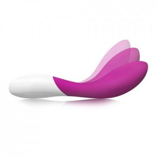 LELO Mona Wave Deep Rose är en böjd rosa och vit silikonvibrator, med justerbara vinklar för optimal G-punkt-stimulering. Den fungerar även som en vattentät vibrator.