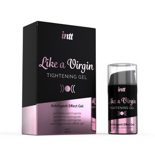 Intt - Like A Virgin Tight Gel 15 ml kommer i distinkt svart och rosa förpackning med en separat flaska för enkel applicering. Den är utformad för att förbättra hudens elasticitet och ger en uppfriskande känsla av föryngring och fasthet.