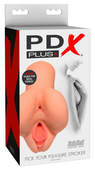 PDX Lösvagina-förpackningen har en realistisk hudtexturerad vuxenleksak gjord av äkta TPE, tillsammans med ett foto av en kvinnas siluett, vilket ger män en autentisk upplevelse synonymt med PDX:s kvalitet.