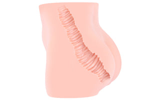 Cleo Anal Masturbator har en abstrakt rosa torso med ett spiralmönster på sidan, och erbjuder en design som framkallar en spännande och unik visuell upplevelse.