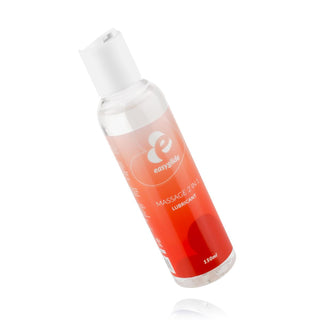 150 ml Easyglide 2 i 1 Massage & Glidmedel har en slående röd etikett och en elegant vit mössa.