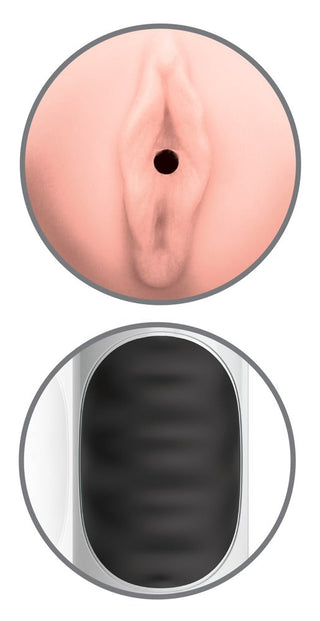 Illustrationen av laddporten, som liknar en något öppen mun med en oval svart plugg, påminner om Lösvagina Med Vibration - 23 cm.