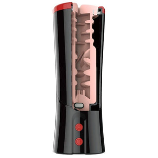 Pretty Love Ozzy automatiska hårrullare i svart och rött har en cirkulär kammare som erbjuder en elegant design för enkel hårstyling.