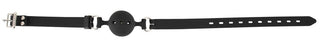 Bad Kitty Medium Silicone Gag, med en elegant svart design med justerbara silikonband och ett robust metallspänne, vilar på en ren vit bakgrund.