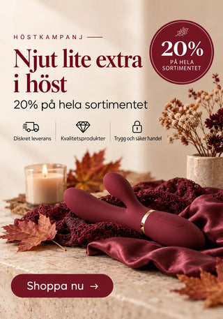 20% på hela sortimentet under Taboo.se höstkampanj – diskret leverans, kvalitetsprodukter och trygg handel.