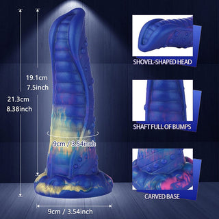 Vi introducerar Wildolo 8-tums Monsterdildo, tillverkad av premium silikon. Denna flerfärgade leksak har en flexibel design med en snidad bas, ojämnt skaft och spadeformat huvud, som erbjuder detaljerade dimensioner och funktioner för en extraordinär upplevelse.