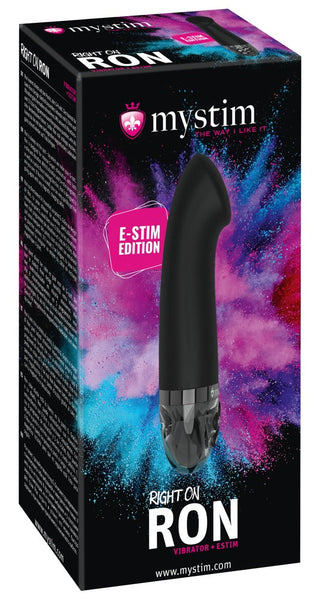 Box med en Mystim G-punktvibrator E-Stim, med en färgstark stänkdesign med 8 vibrationslägen för ökad njutning.