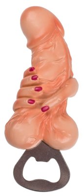 Vi presenterar Penis Kapsylöppnare, en ny flasköppnare designad som en hand som håller ett falliskt föremål, perfekt för din fest!.