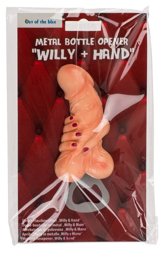 Penis Kapsylöppnare, en nyhet flasköppnare formad som en hand som håller ett falliskt föremål, kommer i en förseglad förpackning - perfekt för att ge en lekfull touch till alla fester.