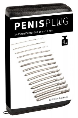 Utforska 14-delade dilatorset i ett elegant svart fodral med dragkedja. Varje bit av rostfritt stål främjar komfort och intimitet, med detaljerad förpackning för att säkerställa enkel användning och sinnesfrid.