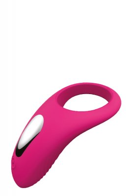 Vibrerande Penisring - Couples Enhancer är en rosa vibrerande silikonring med vita accenter, designad för intim användning som en prestationshöjare.