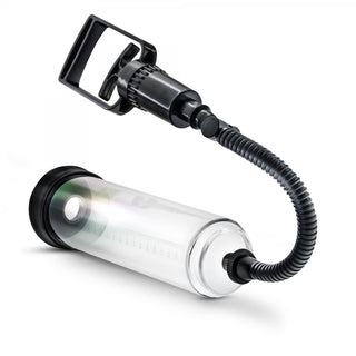 Penispump - Performance VX3 är en klar cylindrisk vakuumanordning med ett svart handtag och en flexibel slang, utformad för att förbättra prestanda och stödja starka erektioner.