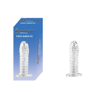 En texturerad, transparent penissleeve kallad "LS38 Ribbed Penissleeve" levereras med förpackningar märkta i enlighet med detta.