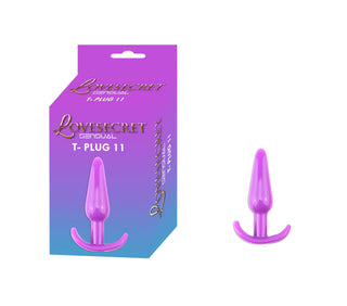 T-Plug 09 Buttplug 12 cm är en snygg analplugg tillverkad av mjukt TPE-material, presenterad med matchande förpackning på en vit bakgrund.