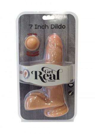 Naturskön Get Real 18 cm dildo, gjord av naturtroget TPE-material, innehåller Soft Touch Technology för en verkligt realistisk upplevelse.