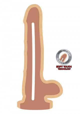 Naturskön Get Real 18 cm dildo har en fallisk siluett med en Dual Density Flexi Shaft, tillverkad av premium TPE-material för realism och komfort.