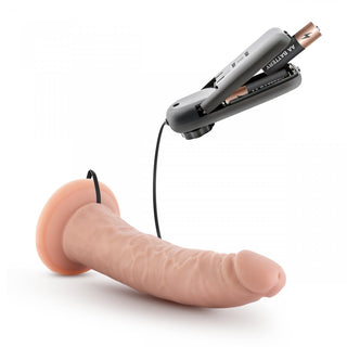 En 17 cm Vibratordildo tillverkad av vattentät PVC, med en korvform av gummi med en svart detonator fäst med tråd och batteri, som liknar en humoristisk sprängladdning.