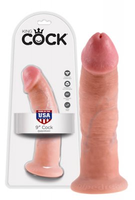 Vi presenterar Stor Dildo - King Cock - 23 cm, en realistisk köttfärgad dildo i snygg vit och svart förpackning. Njut av premium realistiska sexleksaker för oöverträffad tillfredsställelse.