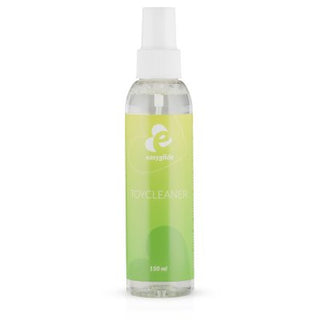 150 ml genomskinlig sprayflaska med grön etikett med texten "Toy Cleaner", innehållande Rengöring till sexleksaker från EasyGlide.